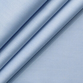 Mafatlal Men's Cotton Blend Wrinkle Free Structured 2.25 Meter Unstitched Shirting Fabric (Light Blue)