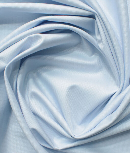 Mafatlal Men's Cotton Blend Wrinkle Free Structured 2.25 Meter Unstitched Shirting Fabric (Sky Blue)