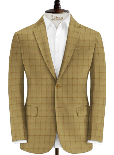 OCM Men's 100% Merino Wool Checks Fine 2 Meter Unstitched Tweed Jacketing & Blazer Fabric (Worsted Grey)