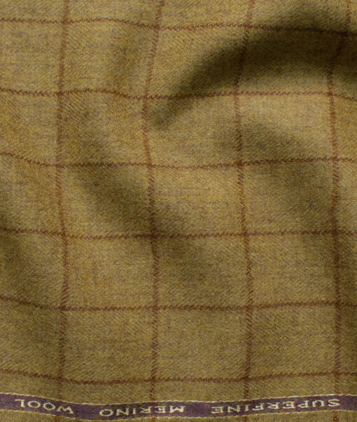OCM Men's 100% Merino Wool Checks Fine 2 Meter Unstitched Tweed Jacketing & Blazer Fabric (Worsted Grey)