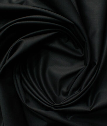 Siyaram's Men's Bamboo Wrinkle Resistant Solids 2.25 Meter Unstitched Shirting Fabric (Black)