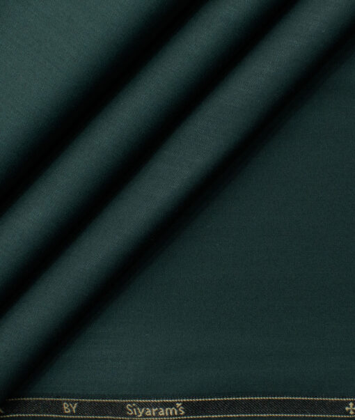Siyaram's Men's Bamboo Wrinkle Resistant Solids 2.25 Meter Unstitched Shirting Fabric (Dark Sea Green)