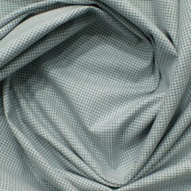 Birla Century Men's 100% Cotton Checks 2.25 Meter Unstitched Shirting Fabric (White & Black)