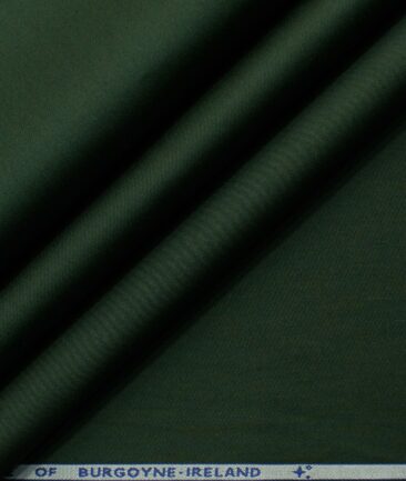 Burgoyne Men's Giza Cotton Solids 2.25 Meter Unstitched Shirting Fabric (Dark Pine Green)