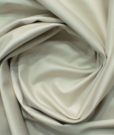 Burgoyne Men's Giza Cotton Solids 2.25 Meter Unstitched Shirting Fabric (Ivory Beige)