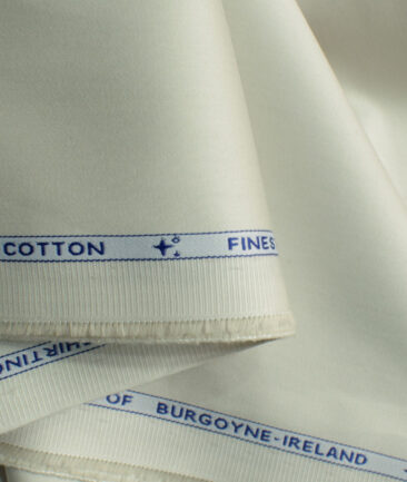 Burgoyne Men's Giza Cotton Solids 2.25 Meter Unstitched Shirting Fabric (Ivory Beige)