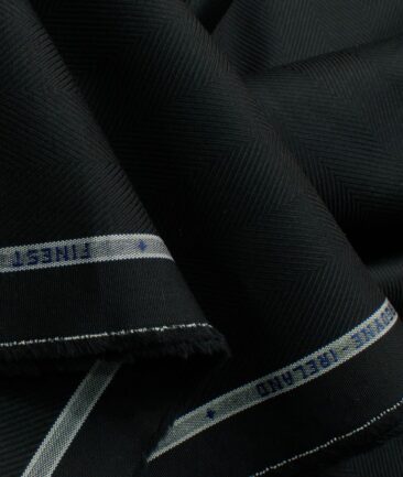 Burgoyne Men's Giza Cotton Striped 2.25 Meter Unstitched Shirting Fabric (Black)