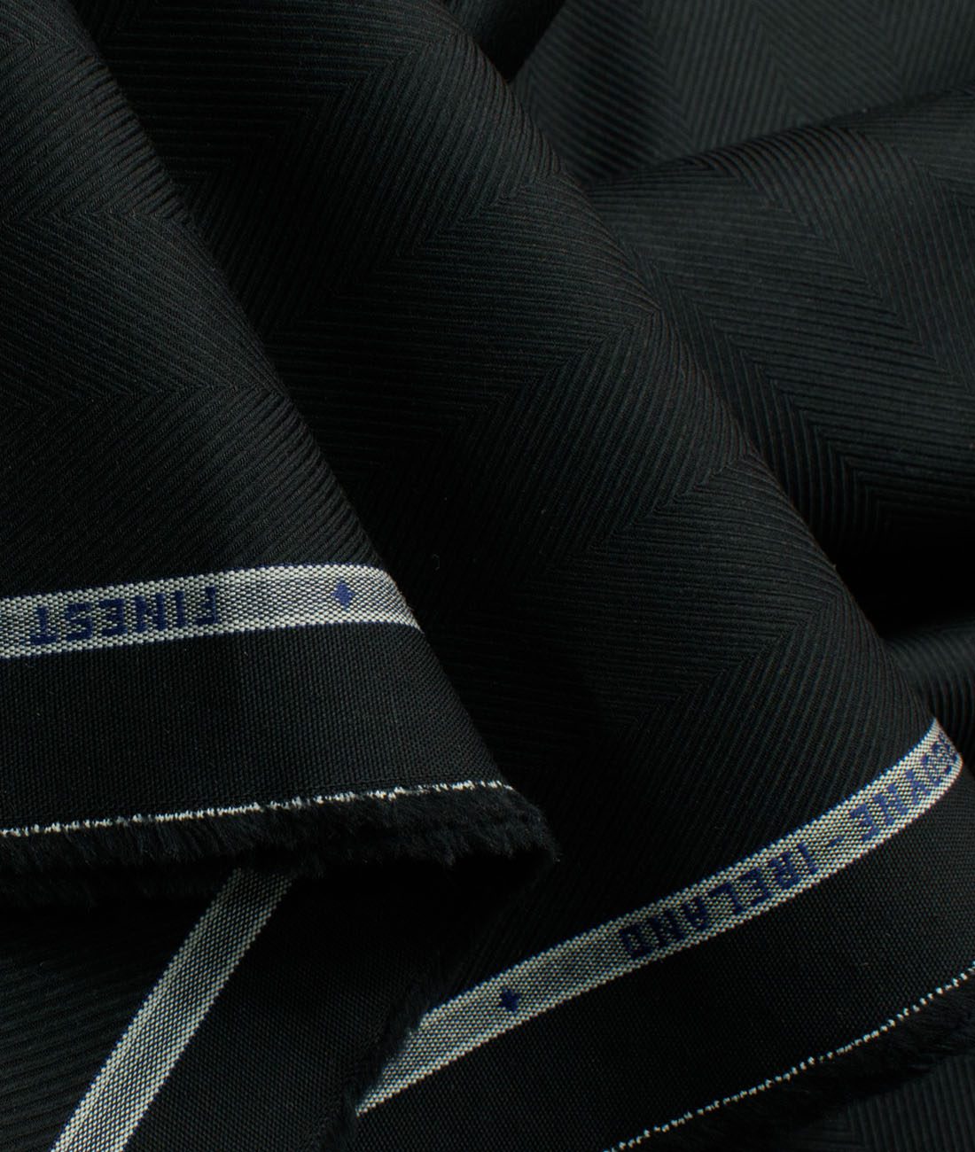 Burgoyne Men's Giza Cotton Striped Unstitched Shirting Fabric (Black)