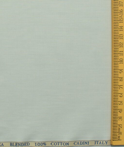 Cadini Men's Giza Blended Cotton Striped 2.25 Meter Unstitched Shirting Fabric (Light Grey)