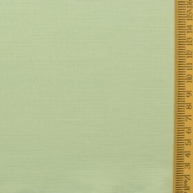 Cadini Men's Giza Blended Cotton Striped 2.25 Meter Unstitched Shirting Fabric (Light Olive Green)