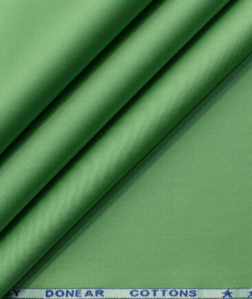 Donear Men's 100% Cotton Solids 2.25 Meter Unstitched Shirting Fabric (Olive Green)