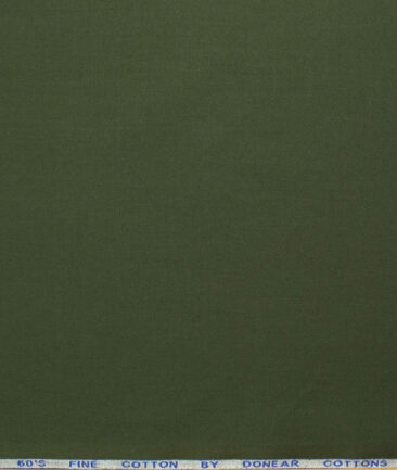 Donear Men's 100% Cotton Solids 2.25 Meter Unstitched Shirting Fabric (Seaweed Green)