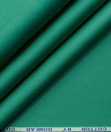 Donear Men's 100% Cotton Solids 2.25 Meter Unstitched Shirting Fabric (Teal Green)