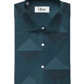 Italian Channel Men's Terry Rayon Printed 2.25 Meter Unstitched Shirting Fabric (Sea Green)
