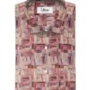 Nemesis Men's Giza Cotton Printed 2.25 Meter Unstitched Shirting Fabric (Beige & Red)