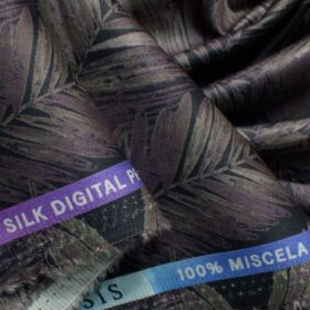 Nemesis Men's Giza Cotton Printed 2.25 Meter Unstitched Shirting Fabric (Dark Purple)