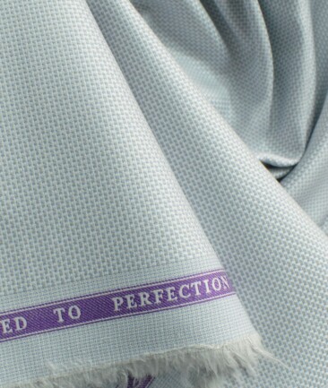 Soktas Men's Giza Cotton Structured 2.25 Meter Unstitched Shirting Fabric (Light Grey)