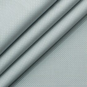 Soktas Men's Giza Cotton Structured 2.25 Meter Unstitched Shirting Fabric (Light Grey)