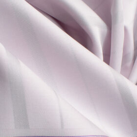Soktas Men's Giza Cotton Striped 2.25 Meter Unstitched Shirting Fabric (Pink)