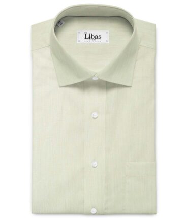 Linen Club Men's Pure Linen 60 LEA Solids 2.25 Meter Unstitched Shirting Fabric (Cream)