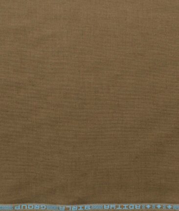 Linen Club Men's Pure Linen 60 LEA Solids 2.25 Meter Unstitched Shirting Fabric (Coffee Brown)