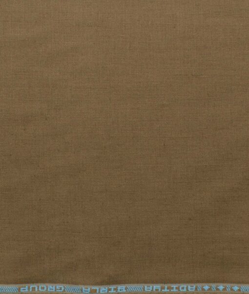 Linen Club Men's Pure Linen 60 LEA Solids 2.25 Meter Unstitched Shirting Fabric (Coffee Brown)