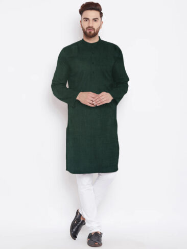 Linen Club Men's Pure Linen 60 LEA Solids  Unstitched Shirting Fabric (Dark Green) - Image 7