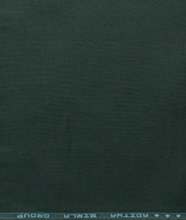 Linen Club Men's Pure Linen 60 LEA Solids 2.25 Meter Unstitched Shirting Fabric (Dark Green)