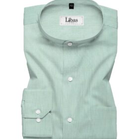 Linen Club Men's Pure Linen 60 LEA Solids 2.25 Meter Unstitched Shirting Fabric (Mint Green)