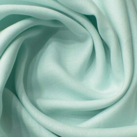 Linen Club Men's Pure Linen 60 LEA Solids 2.25 Meter Unstitched Shirting Fabric (Mint Green)