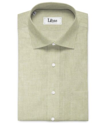 Linen Club Men's Pure Linen 60 LEA Self Design 2.25 Meter Unstitched Shirting Fabric (Tan Beige)