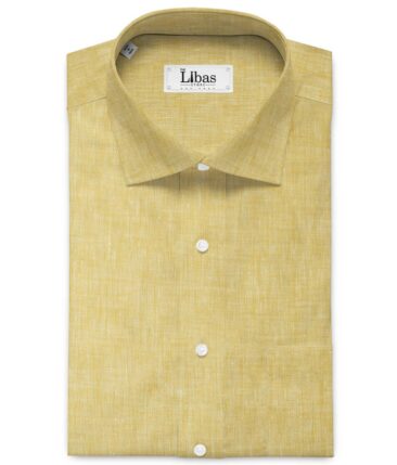 Linen Club Men's Pure Linen 60 LEA Self Design 2.25 Meter Unstitched Shirting Fabric (Latte Beige)