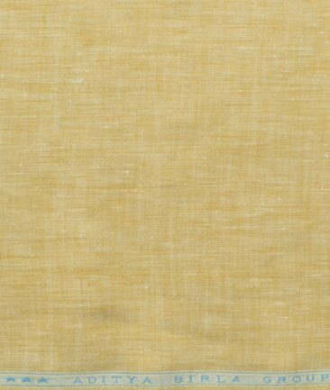 Linen Club Men's Pure Linen 60 LEA Self Design 2.25 Meter Unstitched Shirting Fabric (Latte Beige)
