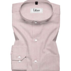 Linen Club Men's Pure Linen 60 LEA Self Design 2.25 Meter Unstitched Shirting Fabric (Light Pink)