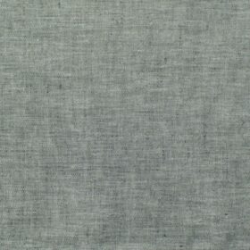 Cavallo by Linen Club Men's Cotton Linen Self Design 2.25 Meter Unstitched Shirting Fabric (Grey)