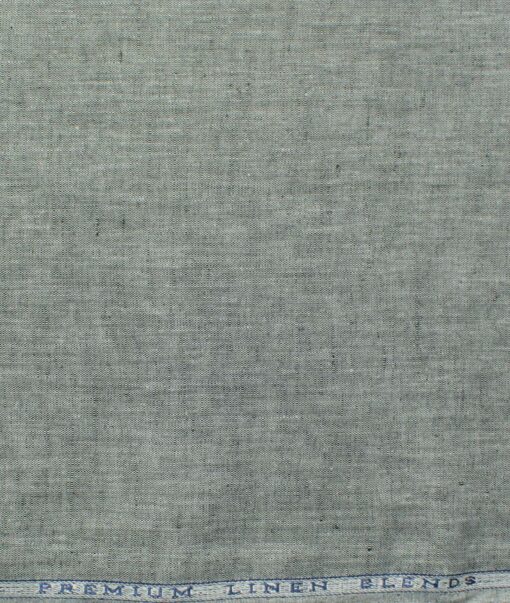 Cavallo by Linen Club Men's Cotton Linen Self Design 2.25 Meter Unstitched Shirting Fabric (Grey)