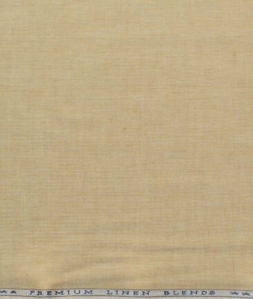 Cavallo Men's Cotton Linen Self Design 2.25 Meter Unstitched Shirting Fabric (Sand Beige)