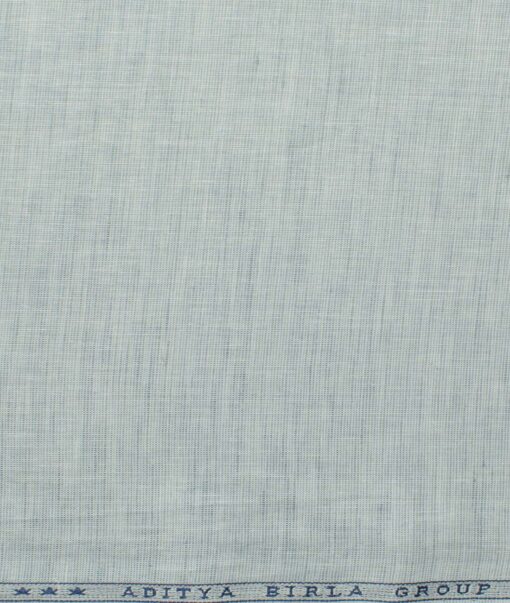 Cavallo by Linen Club Men's Cotton Linen Structured 2.25 Meter Unstitched Shirting Fabric (Light Grey)