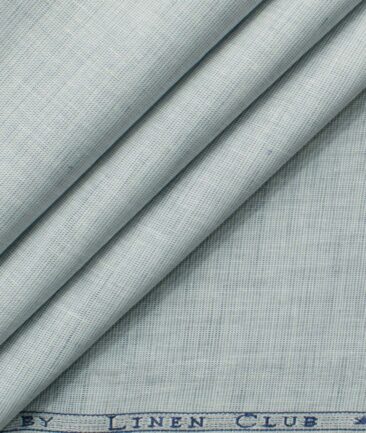 Cavallo by Linen Club Men's Cotton Linen Structured 2.25 Meter Unstitched Shirting Fabric (Light Grey)
