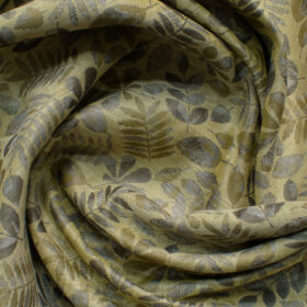 Exquisite Men's Cotton Blend Self Design 2.25 Meter Unstitched Shirting Fabric (Beige & Grey)