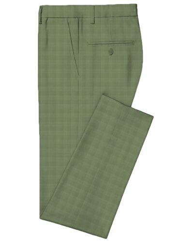 Ferrino Mizzoni Men's Terry Rayon Checks  Unstitched Suiting Fabric (Pear Green) - Image 6