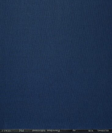Ferrino Mizzoni Men's Terry Rayon Structured 3.75 Meter Unstitched Suiting Fabric (Royal Blue)