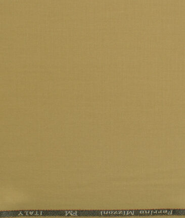 Ferrino Mizzoni Men's Terry Rayon Solids 3.75 Meter Unstitched Suiting Fabric (Granola Beige)