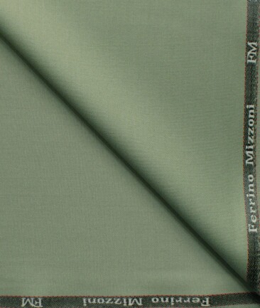 Ferrino Mizzoni Men's Terry Rayon Solids 3.75 Meter Unstitched Suiting Fabric (Sage Green)