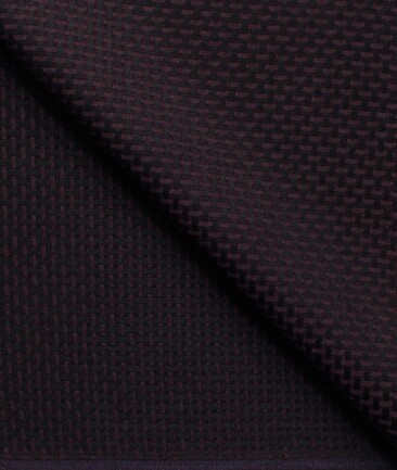 Godstra Men's Terry Rayon Striped 3.75 Meter Unstitched Suiting Fabric (Dark Wine)