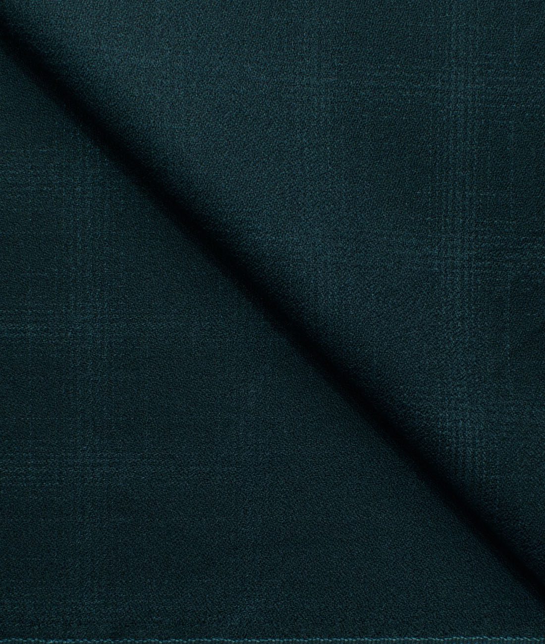 Italian Channel Men's Terry Rayon Checks 3.75 Meter Unstitched Suiting Fabric (Dark Ocean Green)