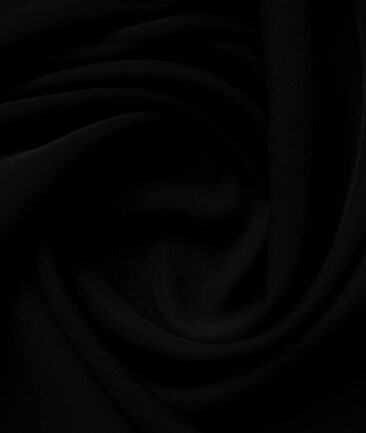 Italian Channel Men's Terry Rayon Solids 3.75 Meter Unstitched Flowy Japanese Stretchable Suiting Fabric (Jet Black)