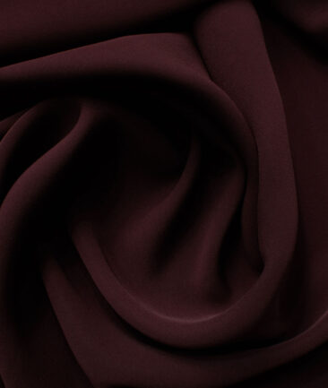 Italian Channel Men's Terry Rayon Solids 3.75 Meter Unstitched Flowy Japanese Stretchable Suiting Fabric (Dark WIne)