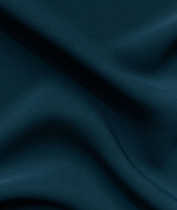Italian Channel Men's Terry Rayon Solids 3.75 Meter Unstitched Flowy Japanese Stretchable Suiting Fabric (Dark Teal Blue)