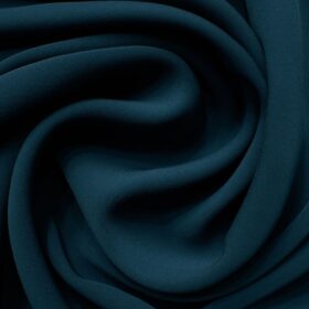 Italian Channel Men's Terry Rayon Solids 3.75 Meter Unstitched Flowy Japanese Stretchable Suiting Fabric (Dark Teal Blue)